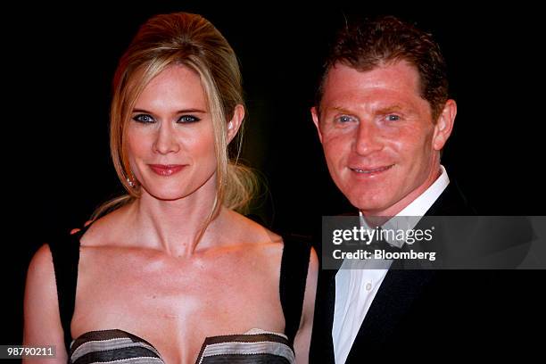 Chef Bobby Flay, right, and Stephanie March of the television show "Law & Order" arrive for the White House Correspondents' Association dinner in...