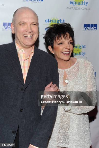Charles Busch and singer/actress Liza Minnelli attend PFLAG's 2nd Annual Straight for Equality Awards Gala at the Marriot Marquis on May 1, 2010 in...