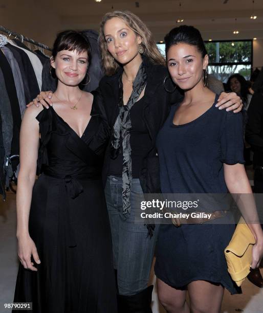 Actresses Carla Gugino, Elizabeth Berkley, and Emmanuelle Chriqui attend the Los Angeles party for Alteration presented by Greg Lauren on May 1, 2010...