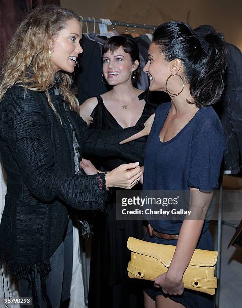 Actresses Carla Gugino, Elizabeth Berkley, and Emmanuelle Chriqui attend the Los Angeles party for Alteration presented by Greg Lauren on May 1, 2010...