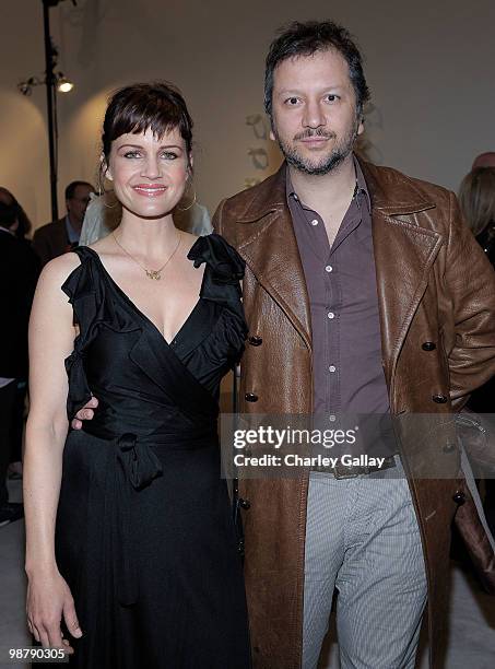 Actress Carla Gugino and director Sebastian Gutierrez attend the Los Angeles party for Alteration presented by Greg Lauren on May 1, 2010 in Los...