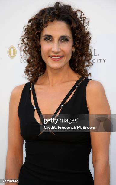 Actress Melina Kanakaredes attends the Fifth annual "A Fine Romance" benefit gala at 20th Century Fox on May 1, 2010 in Century City, California.