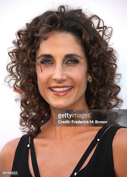 Actress Melina Kanakaredes attends the Fifth annual "A Fine Romance" benefit gala at 20th Century Fox on May 1, 2010 in Century City, California.