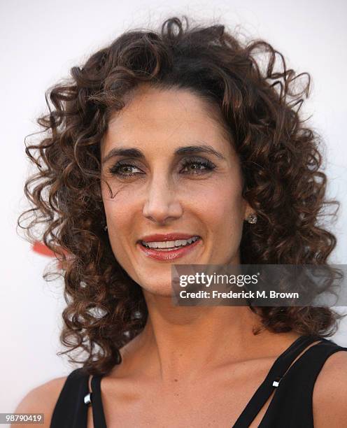 Actress Melina Kanakaredes attends the Fifth annual "A Fine Romance" benefit gala at 20th Century Fox on May 1, 2010 in Century City, California.