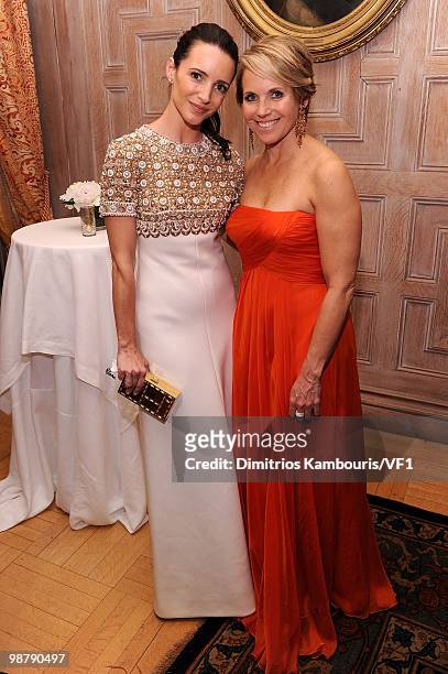 Kristin Davis and Katie Couric attend the Bloomberg/Vanity Fair party following the 2010 White House Correspondents' Association Dinner at the...