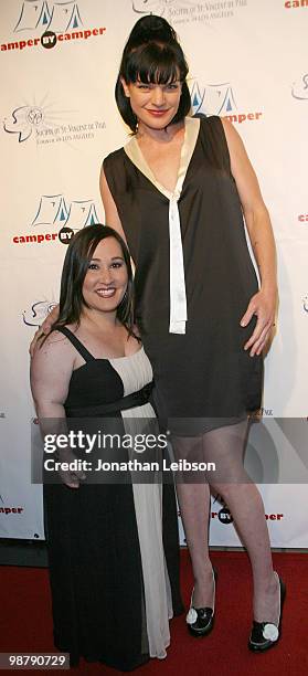 Meredith Eaton, Pauley Perrette arrive at the Four Seasons Beverly Hills on May 1, 2010 in Beverly Hills, California.