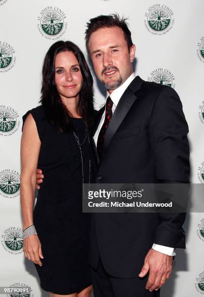Actors Courteney Cox and David Arquette arrives at the St. Joseph Center's 25th Annual Dinner Dance And Auctions Gala at Skirball Cultural Center on...