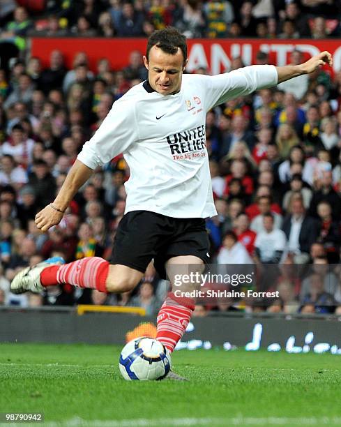 Austin Healey plays football at United For Relief: The Big Red Family Day Out at Old Trafford on May 1, 2010 in Manchester, England.