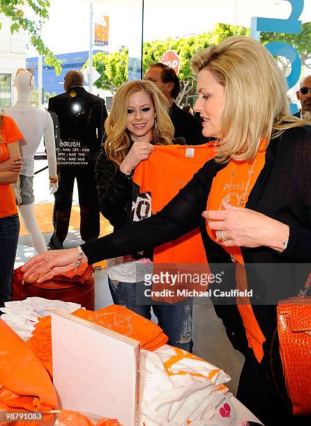 Singer Avril Lavigne and Nancy Davis attend the Race To Erase MS fundraiser held at Kitson on Melrose to kick off May as multiple sclerosis awareness...