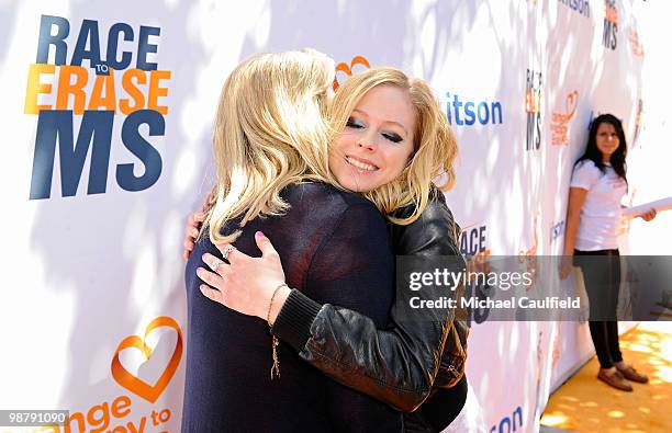 Nancy Davis and singer Avril Lavigne attend the Race To Erase MS fundraiser held at Kitson on Melrose to kick off May as multiple sclerosis awareness...