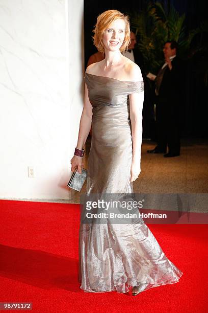 Actress Cynthia Nixon arrives at the White House Correspondents' Association dinner on May 1, 2010 in Washington, DC. The annual dinner featured...