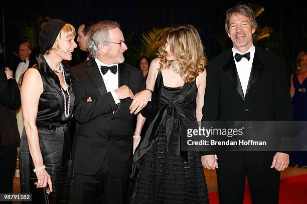 Director Steven Spielberg , his wife actress Kate Capshaw , actress Michelle Pfeiffer, and David E. Kelley arrive at the White House Correspondents'...