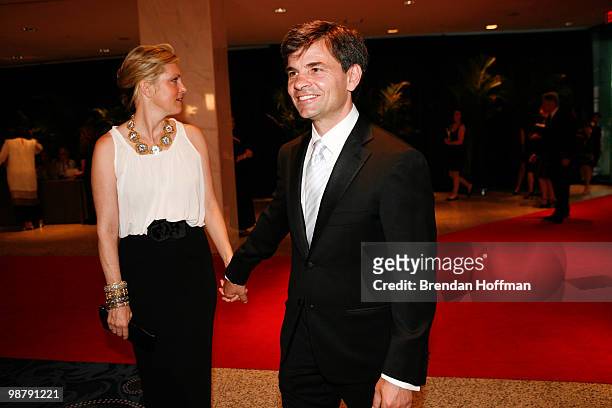 George Stephanopoulos arrives with his wife, actress Alexandra Wentworth, at the White House Correspondents' Association dinner on May 1, 2010 in...