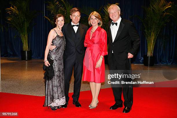 Actor Ewan McGregor and wife Eve Mavrakis, Chris Matthews, and his wife Kathleen Matthews, arrive at the White House Correspondents' Association...