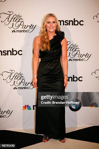 Olympic skier Lindsey Vonn arrives at the MSNBC Afterparty following the White House Correspondents' Association dinner on May 1, 2010 in Washington,...