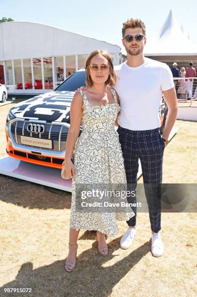 Tanya Burr and Jim Chapman attend the Audi Polo Challenge at Coworth Park Polo Club on June 30, 2018 in Ascot, England.