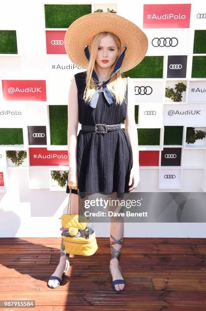 Ellie Bamber attends the Audi Polo Challenge at Coworth Park Polo Club on June 30, 2018 in Ascot, England.