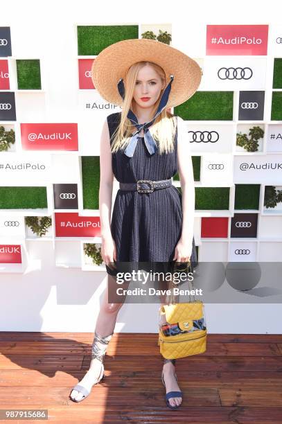 Ellie Bamber attends the Audi Polo Challenge at Coworth Park Polo Club on June 30, 2018 in Ascot, England.