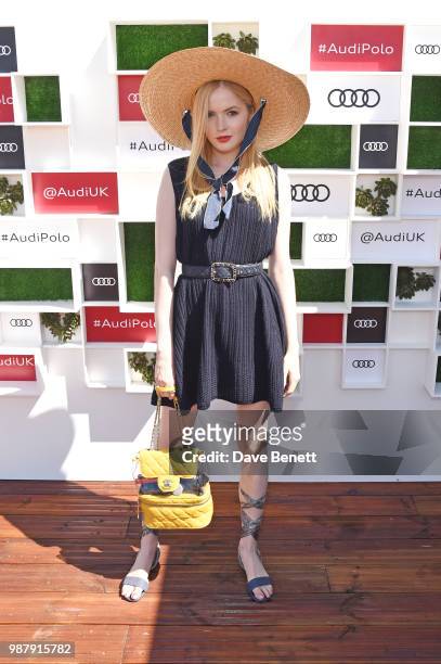 Ellie Bamber attends the Audi Polo Challenge at Coworth Park Polo Club on June 30, 2018 in Ascot, England.