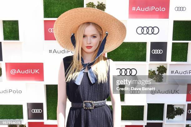 Ellie Bamber attends the Audi Polo Challenge at Coworth Park Polo Club on June 30, 2018 in Ascot, England.