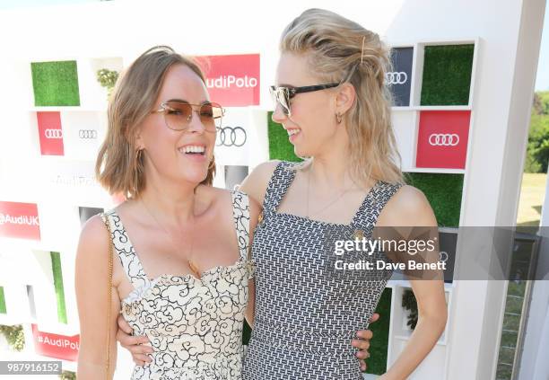 Tanya Burr and Vanessa Kirby attend the Audi Polo Challenge at Coworth Park Polo Club on June 30, 2018 in Ascot, England.