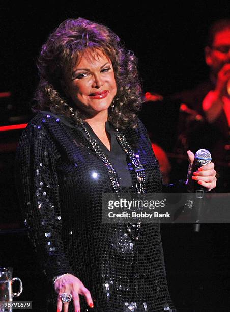Connie Francis performs at the Bergen Performing Arts Center on May 1, 2010 in Englewood, New Jersey.