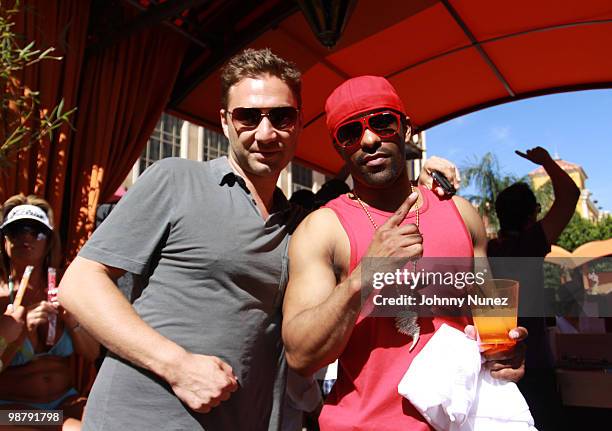 Jason Strauss and DJ Clue are seen on May 1, 2010 on the streets of Las Vegas, Nevada.