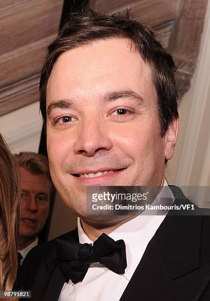 Jimmy Fallon attends the Bloomberg/Vanity Fair party following the 2010 White House Correspondents' Association Dinner at the residence of the French...