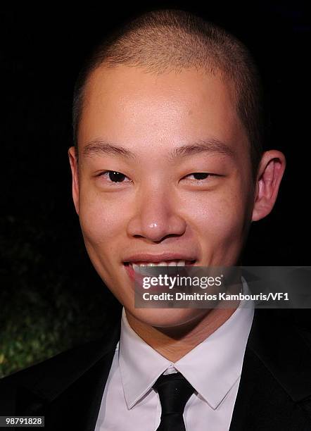 Designer Jason Wu attends the Bloomberg/Vanity Fair party following the 2010 White House Correspondents' Association Dinner at the residence of the...