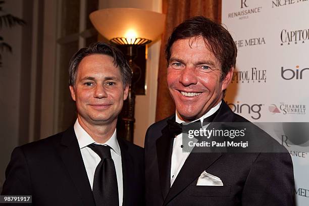 Jason Binn, CEO and Founder of Niche Media, and actor Dennis Quaid attend Jason Binn's Niche Media's WHCAD after party with Bing at the Renaissance...