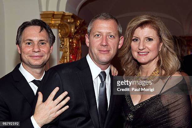 Jason Binn, CEO and Founder of Niche Media, Eric Hadley and Arianna Huffington attend Jason Binn's Niche Media's WHCAD after party with Bing at the...