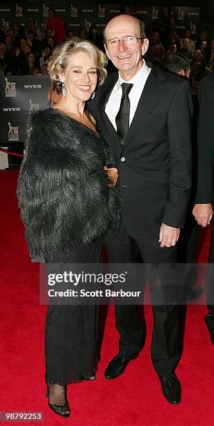 Personality Garry McDonald and wife Diane Craig arrive at the 52nd TV Week Logie Awards at Crown Casino on May 2, 2010 in Melbourne, Australia.