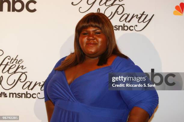 Gabourey Sidibe attends the 2010 MSNBC White House Correspondents Dinner After Party at the Andrew W. Mellon Auditorium on May 1, 2010 in Washington,...