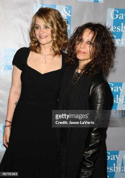 Clementine Ford and Linda Perry attend the L.A. Gay & Lesbian Center's "An Evening With Women" at The Beverly Hilton Hotel on May 1, 2010 in Beverly...