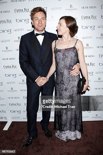 Ewan McGregor and wife, Eve Mavrakis arrive to Jason Binn's Niche Media's WHCAD after party with Bing at the Renaissance Washington D.C. Hotel on May...
