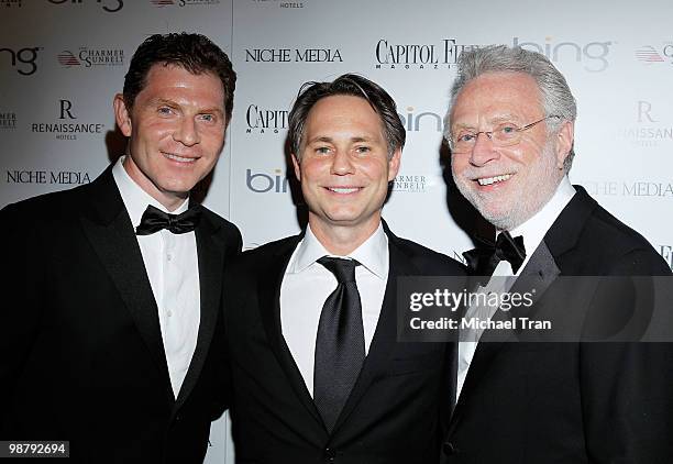 Bobby Flay, Jason Binn and Wolf Blitzer arrive to Jason Binn's Niche Media's WHCAD after party with Bing at the Renaissance Washington D.C. Hotel on...