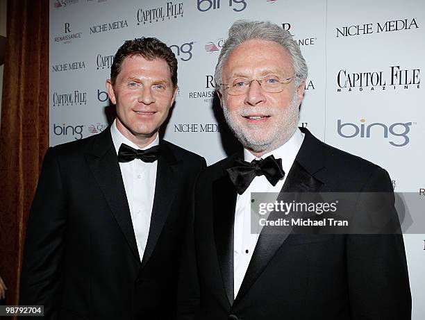 Bobby Flay and Wolf Blitzer arrive to Jason Binn's Niche Media's WHCAD after party with Bing at the Renaissance Washington D.C. Hotel on May 2, 2010...