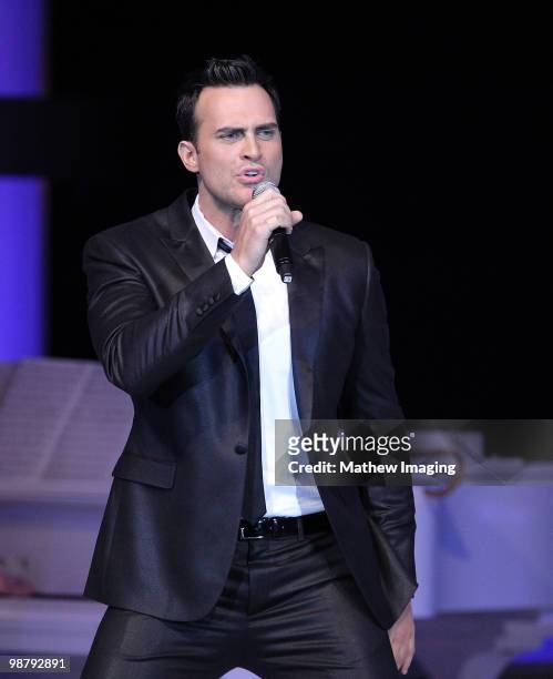 Actor Cheyenne Jackson performs at the 5th Annual "A Fine Romance" at 20th Century Fox on May 1, 2010 in Los Angeles, California.