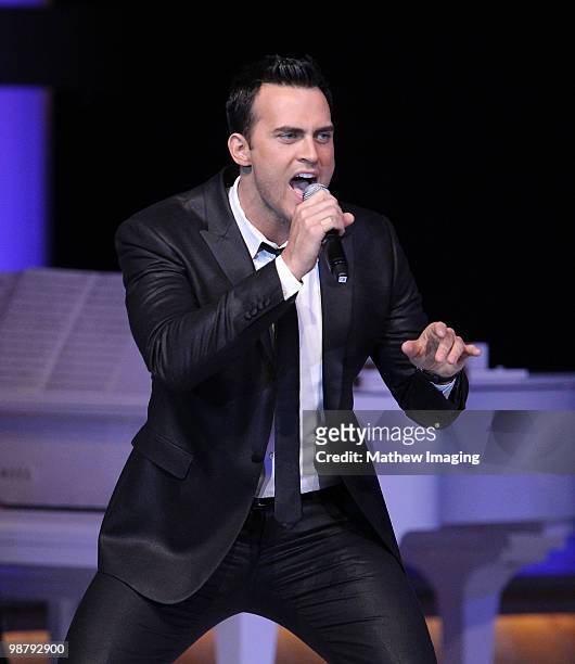 Actor Cheyenne Jackson performs at the 5th Annual "A Fine Romance" at 20th Century Fox on May 1, 2010 in Los Angeles, California.