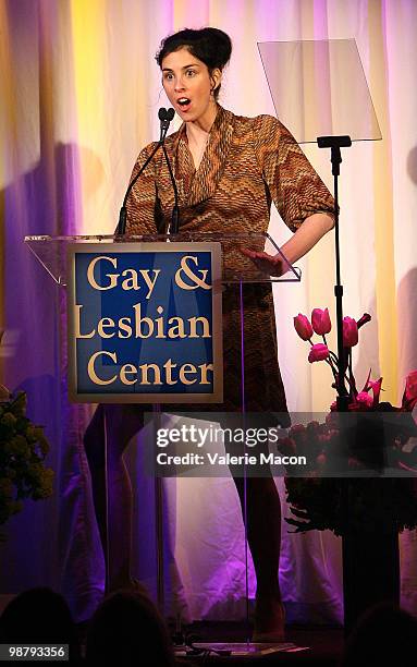 Comedian Sarah Silverman performs the L.A. Gay & Lesbian Center's "An Evening With Women" on May 1, 2010 in Beverly Hills, California.