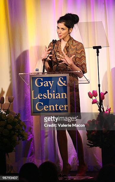 Comedian Sarah Silverman performs the L.A. Gay & Lesbian Center's "An Evening With Women" on May 1, 2010 in Beverly Hills, California.