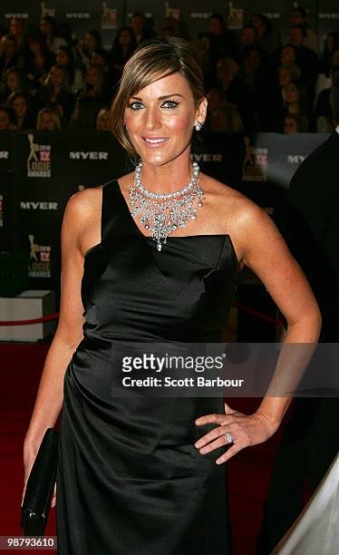 Personality Kylie Gillies arrives at the 52nd TV Week Logie Awards at Crown Casino on May 2, 2010 in Melbourne, Australia.