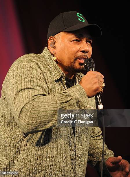 Singer Aaron Neville performs during the 41st Annual New Orleans Jazz & Heritage Festival Presented by Shell at the Fair Grounds Race Course on May...