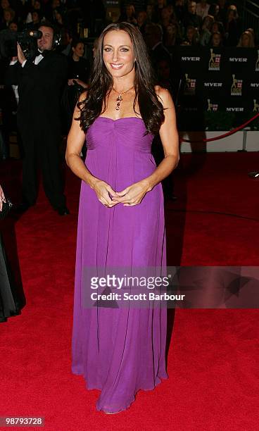 Personality Georgie Parker arrives at the 52nd TV Week Logie Awards at Crown Casino on May 2, 2010 in Melbourne, Australia.
