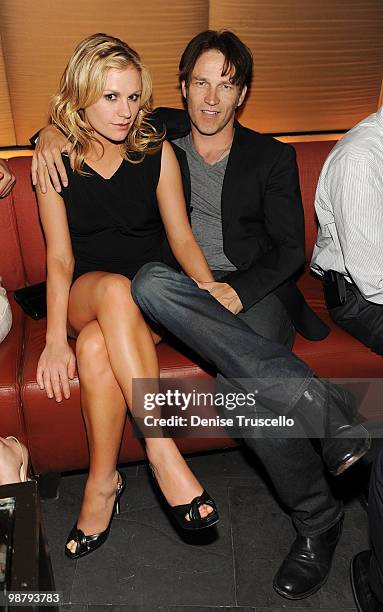 Anna Paquin and Stephen Moyer attend Tao Nightclub on May 1, 2010 in Las Vegas, Nevada.