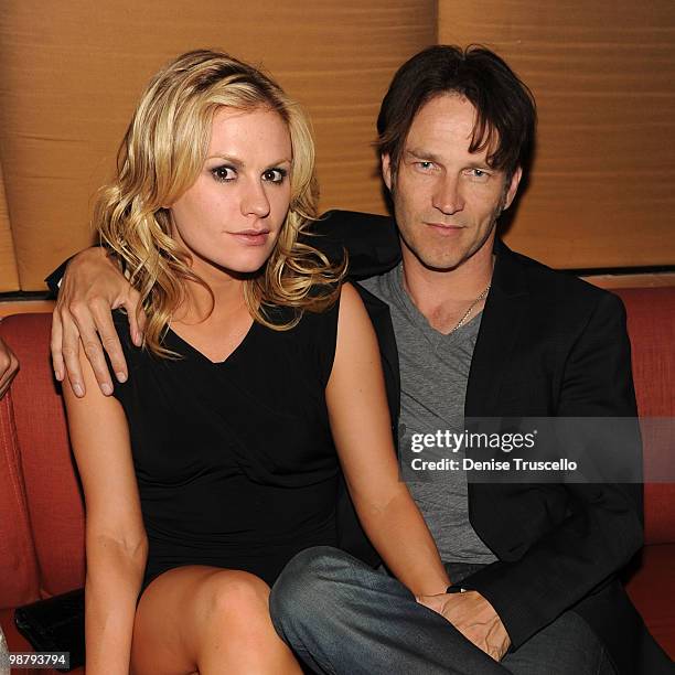 Anna Paquin and Stephen Moyer attend Tao Nightclub on May 1, 2010 in Las Vegas, Nevada.