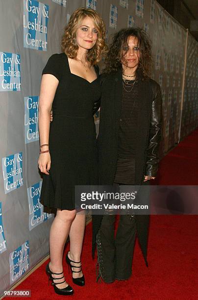 Actress Clementine Ford and singer Linda Perry attends the L.A. Gay & Lesbian Center's "An Evening With Women" on May 1, 2010 in Beverly Hills,...