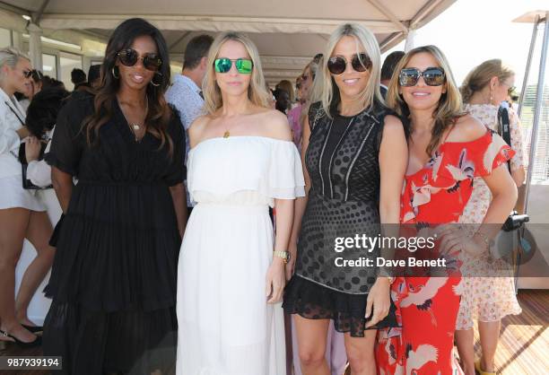 Shaznay Lewis, Natalie Appleton, Nicole Appleton and Melanie Blatt of All Saints attend the Audi Polo Challenge at Coworth Park Polo Club on June 30,...