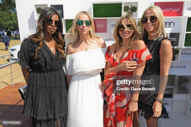 Shaznay Lewis, Natalie Appleton, Melanie Blatt and Nicole Appleton of All Saints attend the Audi Polo Challenge at Coworth Park Polo Club on June 30,...