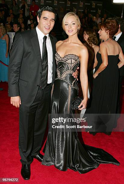 Personality Jessica Marais and James Stewart arrives at the 52nd TV Week Logie Awards at Crown Casino on May 2, 2010 in Melbourne, Australia.